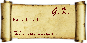 Gera Kitti névjegykártya